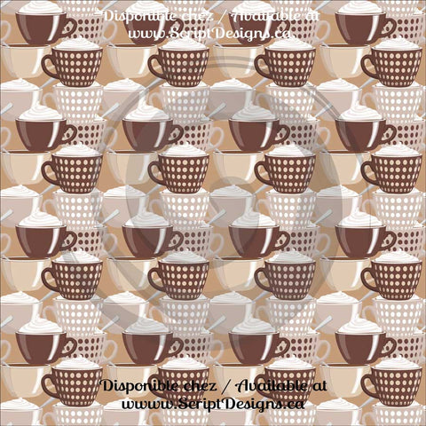 Coffee (Natural shades) - Patterned HTV (16 Different designs available)