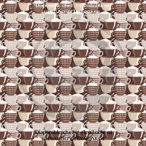 Coffee (Natural shades) - Patterned HTV (16 Different designs available)