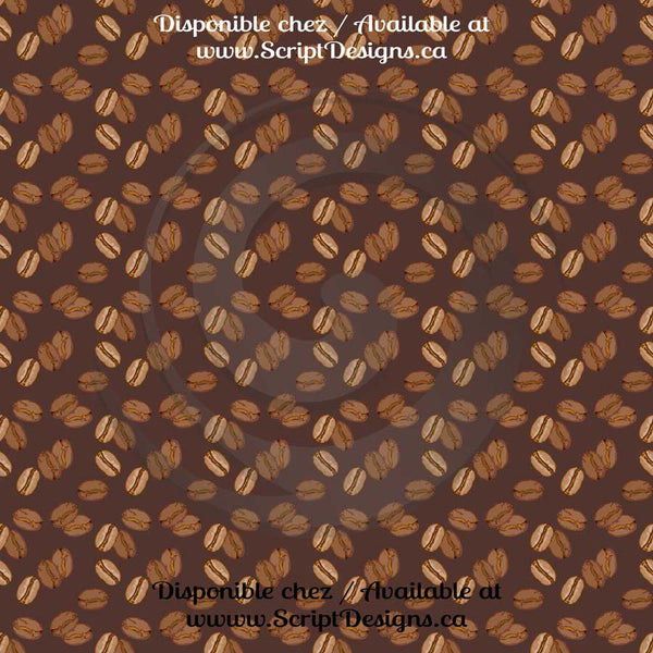 Coffee (Natural shades) - Patterned HTV (16 Different designs available)