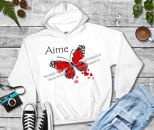 Aime Papillon - Décalque (HTV Decal - Iron On)