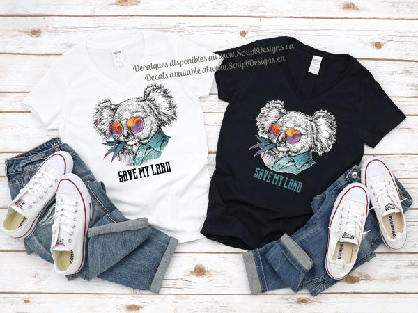 Koala Save my Land - Decal (HTV Decal - Iron On)