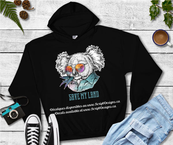 Koala Save my Land - Decal (HTV Decal - Iron On)