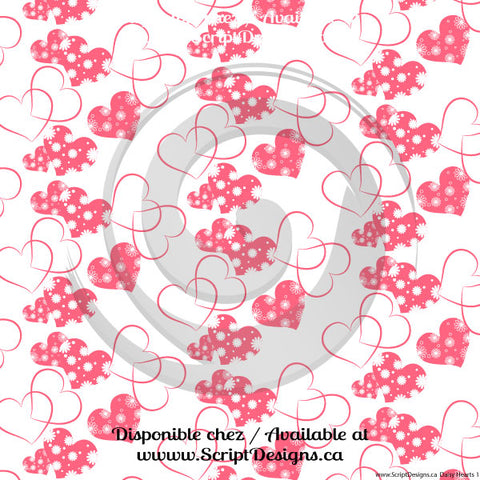 Daisy Hearts - Patterned HTV (8 Different designs available)