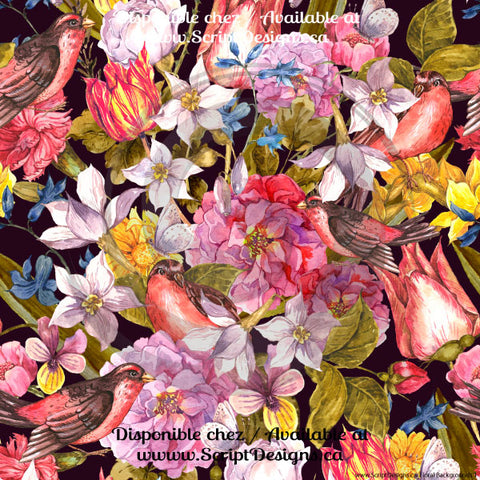 Fonds floraux - HTV à motifs (10 modèles différents disponibles)