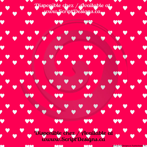 Fushia Hearts - Patterned HTV (10 different designs available)
