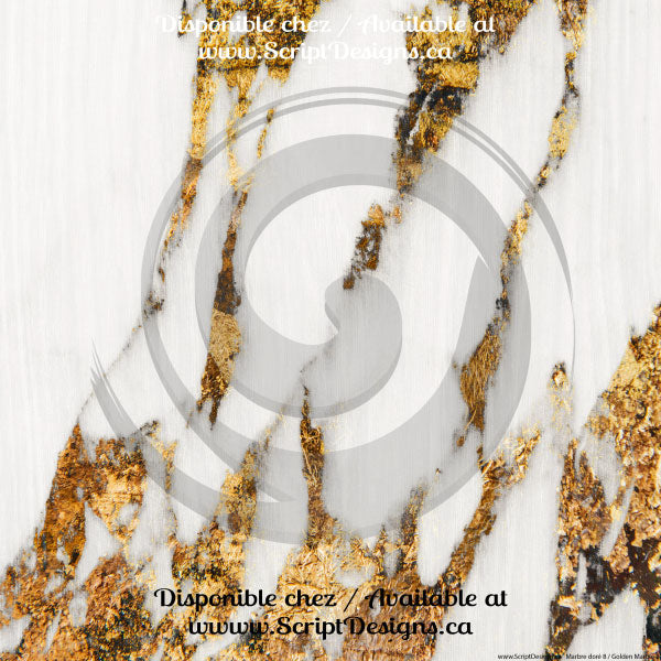 Golden Marble - Patterned HTV (8 Different designs available)