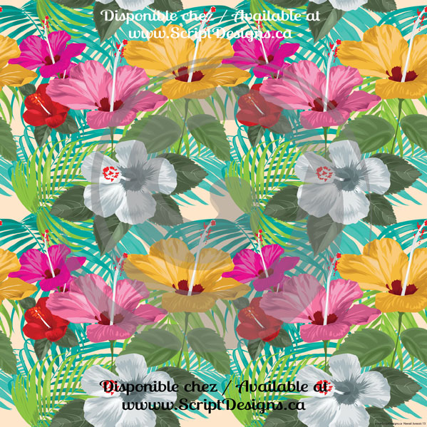 Hawaii Tropical Petite / Jurassic - HTV à motifs (14 modèles différents disponibles)