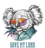 Koala Save my Land - Decal (HTV Decal - Iron On)