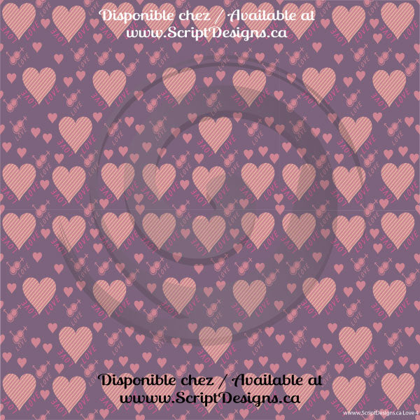 Love - Patterned HTV (8 Different designs available)