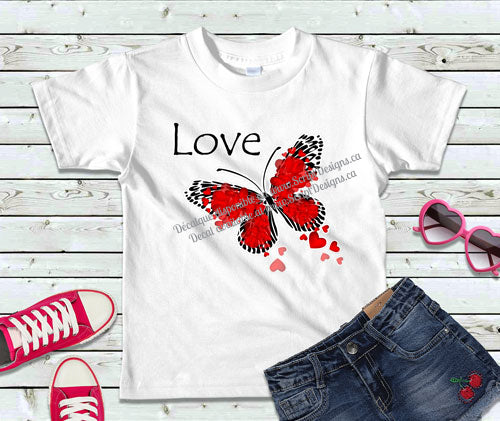Love Butterfly HTV Decal (Iron On)