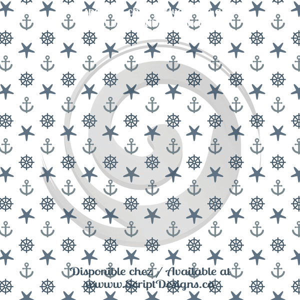 Nautical Blue - Patterned HTV (12 Designs) - ScriptDesigns - 1