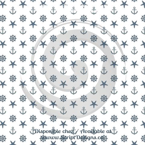 Nautical Blue - Patterned HTV (12 Designs) - ScriptDesigns - 1