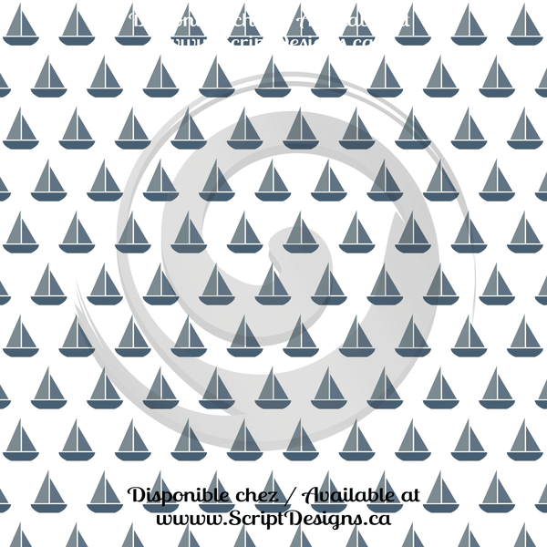 Nautical Blue - Patterned HTV (12 Designs) - ScriptDesigns - 6