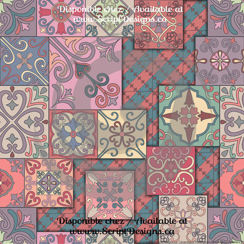 Portugese Ceramics - Patterned HTV (10 Different designs available)