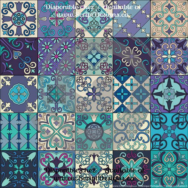 Portugese Ceramics - Patterned HTV (10 Different designs available)