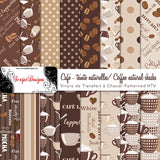 Coffee (Natural shades) - Patterned HTV (16 Different designs available)
