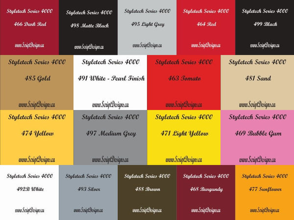 651 Equivalent Adhesive Vinyl (Styletech 4000) - SHEETS ONLY (All Colours)