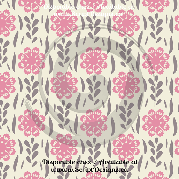 Floral Pink - Patterned HTV (12 Designs) - ScriptDesigns - 6