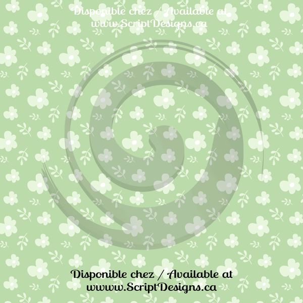 Green Floral - Patterned HTV (12 Designs) - ScriptDesigns - 4