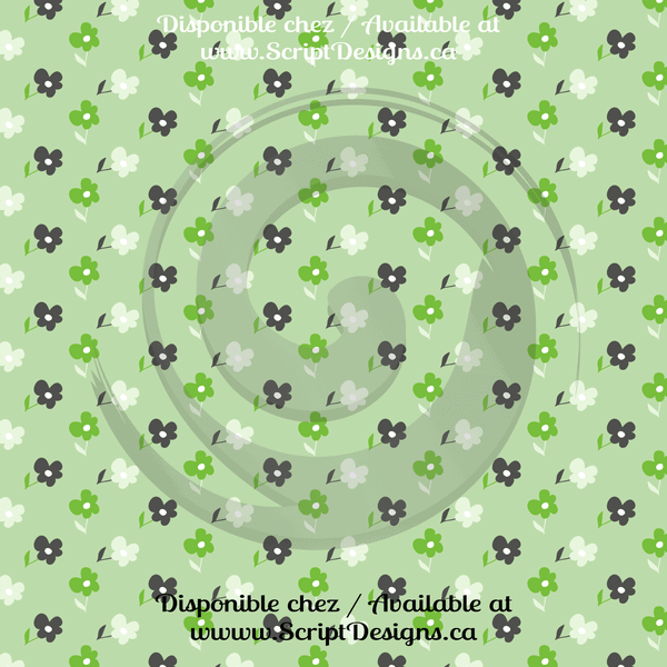 Green Floral - Patterned HTV (12 Designs) - ScriptDesigns - 5