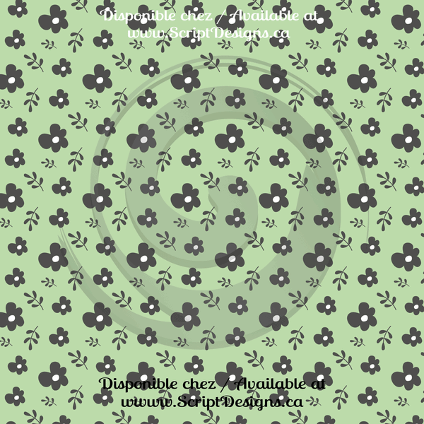 Green Floral - Patterned HTV (12 Designs) - ScriptDesigns - 10