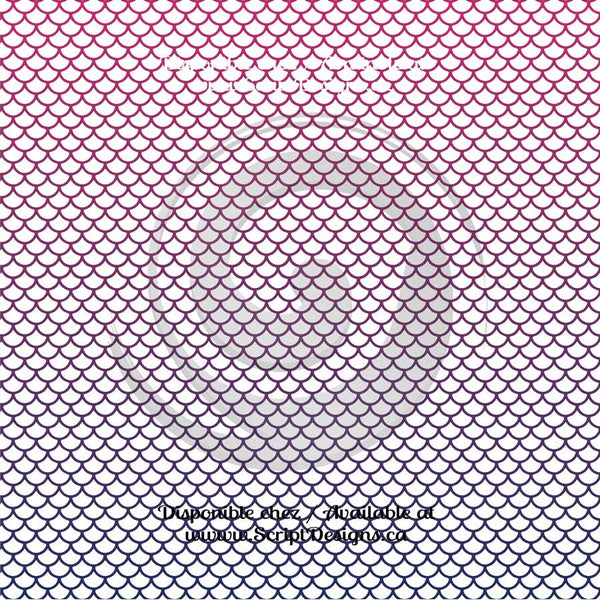 Multi Coloured Mermaid Scales White Petite - Patterned HTV (12 Different designs available)