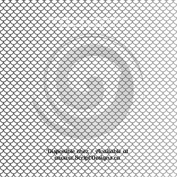 Multi Coloured Mermaid Scales White Petite - Patterned HTV (12 Different designs available)