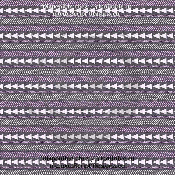 HTV à motifs tribaux roses et gris (12 modèles différents disponibles)