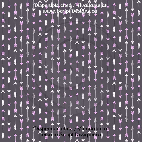 HTV à motifs tribaux roses et gris (12 modèles différents disponibles)