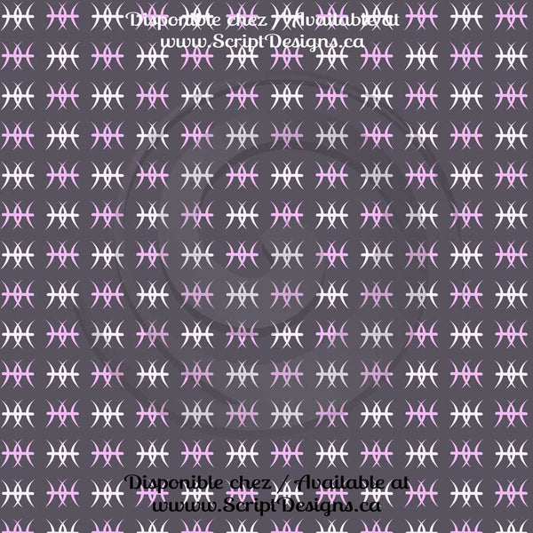 HTV à motifs tribaux roses et gris (12 modèles différents disponibles)