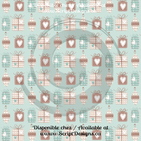 White Christmas (Naive) - Patterned HTV (12 Designs) - ScriptDesigns - 1
