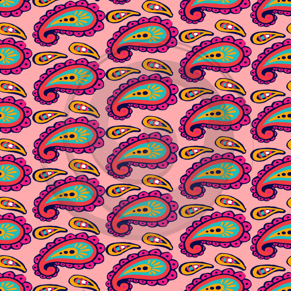 Vibrant Paisley - Patterned Adhesive Vinyl (10 Designs) - ScriptDesigns - 10