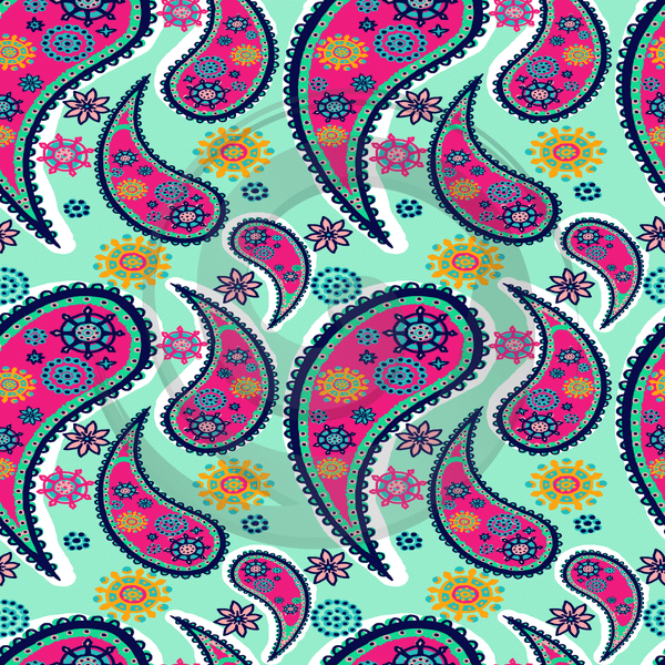 Vibrant Paisley - Patterned Adhesive Vinyl (10 Designs) - ScriptDesigns - 1