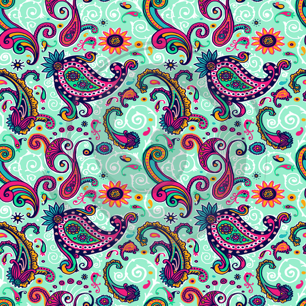 Vibrant Paisley - Patterned Adhesive Vinyl (10 Designs) - ScriptDesigns - 3