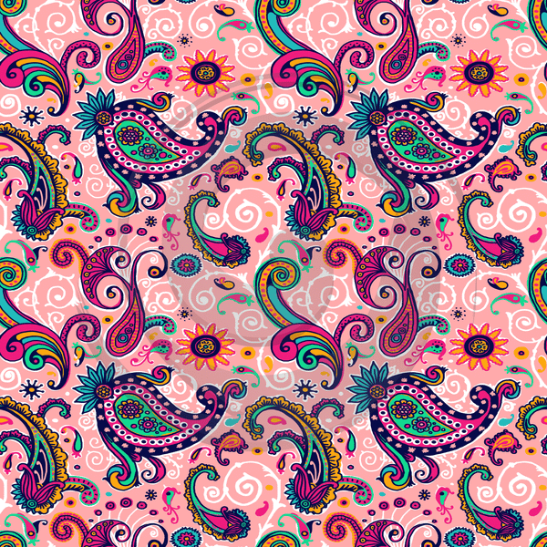 Vibrant Paisley - Patterned Adhesive Vinyl (10 Designs) - ScriptDesigns - 4