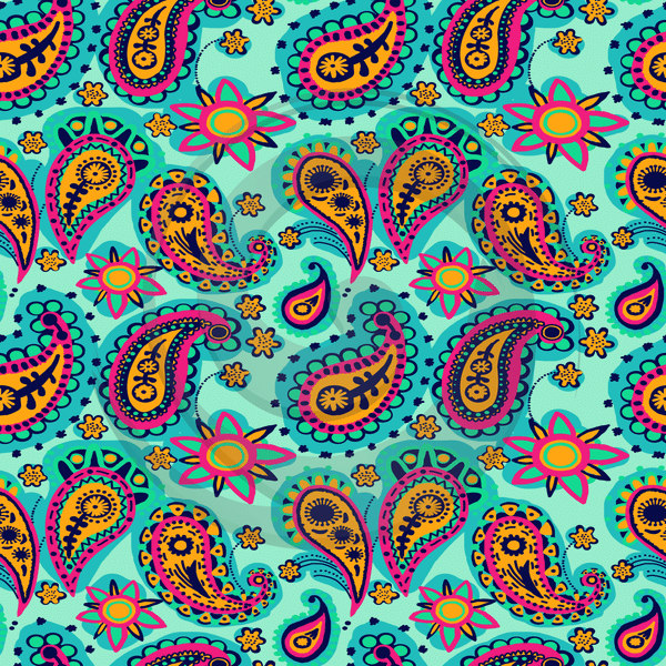 Vibrant Paisley - Patterned Adhesive Vinyl (10 Designs) - ScriptDesigns - 7