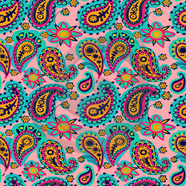 Vibrant Paisley - Patterned Adhesive Vinyl (10 Designs) - ScriptDesigns - 8