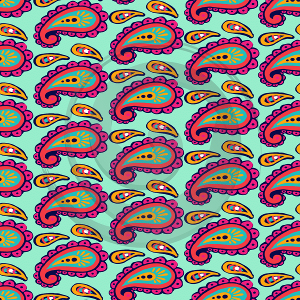 Vibrant Paisley - Patterned Adhesive Vinyl (10 Designs) - ScriptDesigns - 9