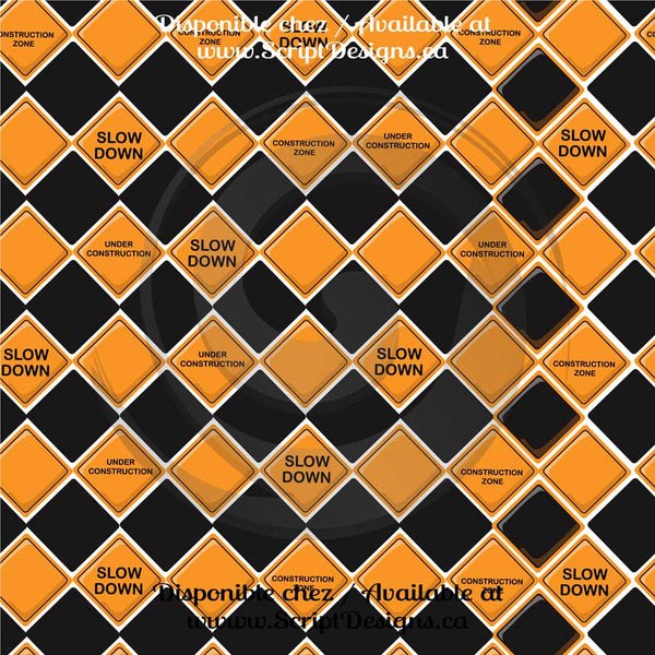 Construction - Patterned HTV (16 Different designs available)