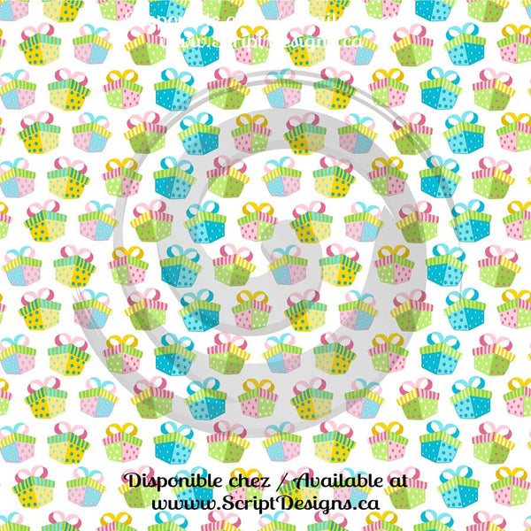 Birthday - Patterned Adhesive Vinyl (16 Different designs available)