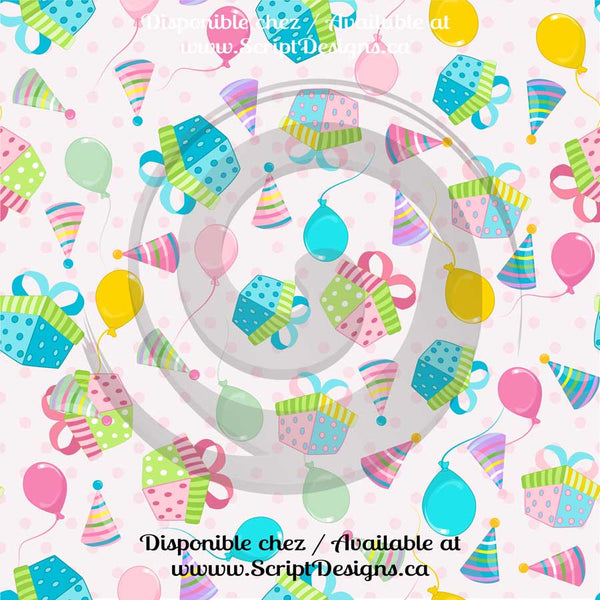 Birthday - Patterned Adhesive Vinyl (16 Different designs available)