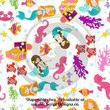 Mermaids - Patterned Adhesive Vinyl (12 Different designs available)