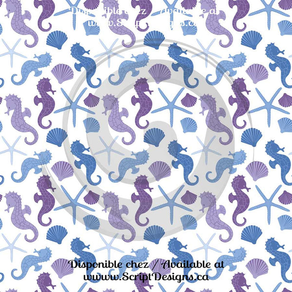 Thème nautique lilas - HTV à motifs (16 modèles différents disponibles)