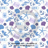 Lilac Nautical Theme - Patterned Adhesive Vinyl (16 Designs)