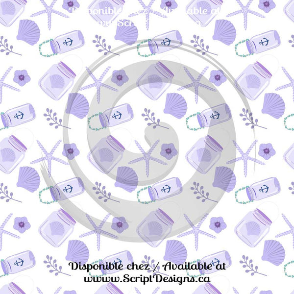 Lilac Nautical Theme - Patterned HTV (16 Different designs available)