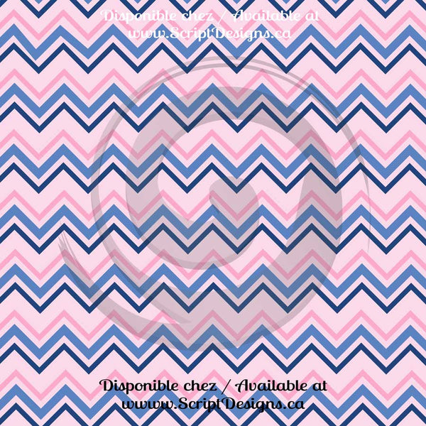 Pink and Blue Nautical Theme - Patterned HTV (16 Different designs available)