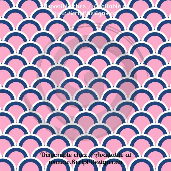 Thème nautique rose et bleu - HTV à motifs (16 modèles différents disponibles) 