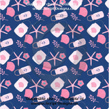 Thème nautique rose et bleu - HTV à motifs (16 modèles différents disponibles) 