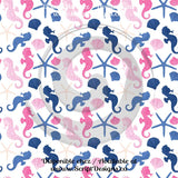 Pink and Blue Nautical Theme - Patterned Adhesive Vinyl (16 Different designs available)