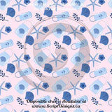 Thème nautique rose et bleu - HTV à motifs (16 modèles différents disponibles) 